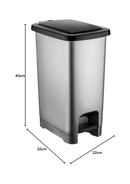 Slim Pedallı Plastik Çöp Kovası 15 Lt.