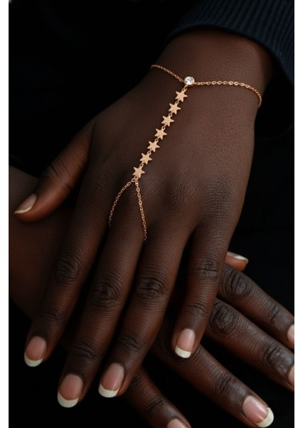 925 Ayar Gümüş Halhal Rose Zirkon Taşlı Yıldız Modeli Pullu Şahmeran SGTL12814ROSE fiyatları