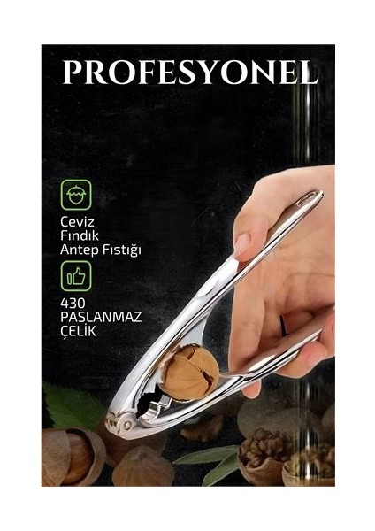 Fındık Ceviz Kırıcı 304 Paslanmaz Çelik Mink Design