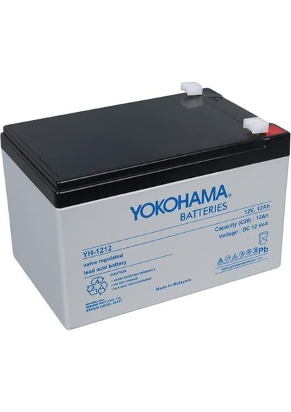 Yokohama YH-121.2 12 Volt 12 Amper Akü (151X98X95 Mm)
