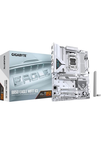 B850 Eagle Wıfı7 Ice Am5 Ddr5 8200MHZ (Oc) Atx Gaming (Oyuncu) Anakart
