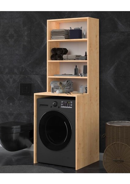 Çamaşır Makinesi Üstü Çok Amaçlı Banyo Dolabı – Raflı Düzenleyici