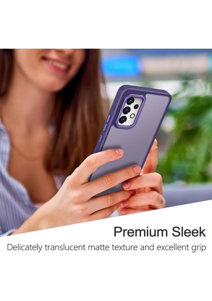 Galaxy S24 ile Uyumlu Köşe Korumalı Buzlu Saydam Metal Koruma Çerçeveli Kamera Korumalı Kılıf