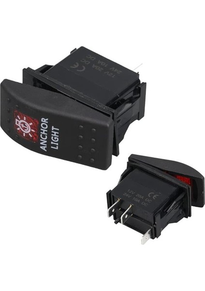 deniz Feneri Sembollü Işıklı 3 Pinli On-Off 12-24V Marin