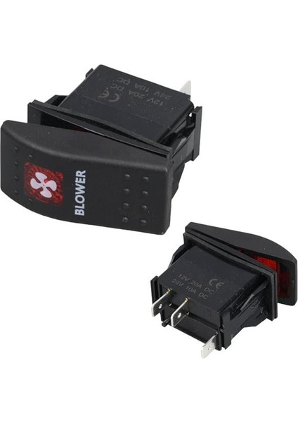 havalandırma Sembollü Işıklı 3 Pinli On-Off 12-24V Marin