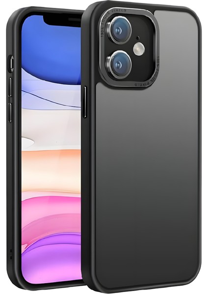 Redmi Note 13 Pro ile Uyumlu Köşe Korumalı Buzlu Saydam Metal Koruma Çerçeveli Kamera Korumalı Kılıf