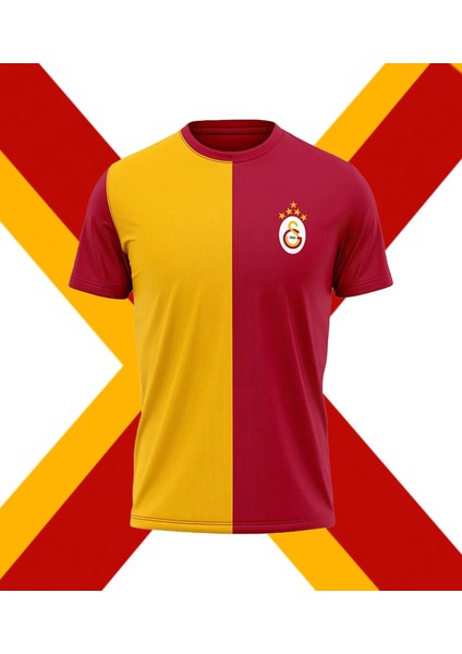 Orijinal Parçalı Sarı Kırmızı T-Shirt 5 Yıldız Kırmızı T-Shirt Ahşap Kutu Hediyeli fırsatları
