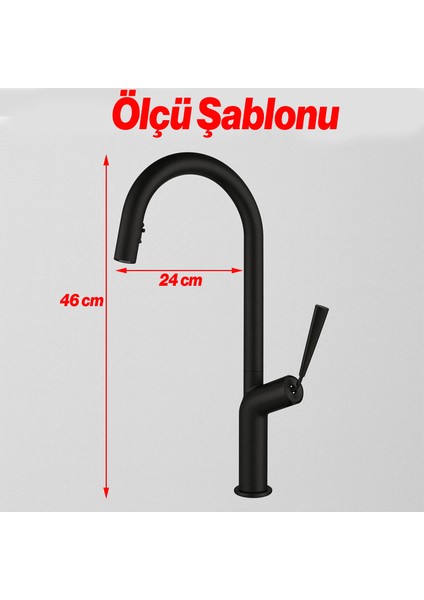 Spiralli Evye Bataryası Siyah 360° Döner Başlıklı Mutfak Lavabo Batarya Su Tasarruflu Modern Tasarım fiyatları