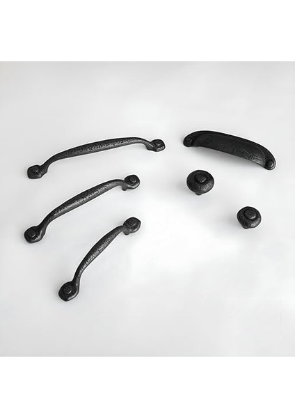 Rafine Rustik Toplama Dolap Tutacakları, Dolaplar ve Çekmeceler ve Banyo Donanımı Için Mutfak Kolları, Merkezden Merkeze 17,5 Cm, Siyah Demir, 1 Paket