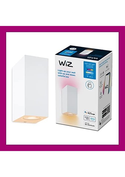 Wiz Up& Tavan Lambası Ayarlanabilir Beyaz ve Renkli, Kısılabilir, 16 Milyon Renk, Wi-Fi Üzerinden Uygulama/ses ile Akıllı Kontrol, Beyaz