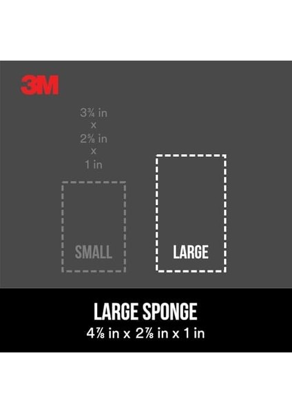 Geniş Alan Alçıpan Zımpara Süngeri, 4.9 "x 2.9" x 1", Ince/orta