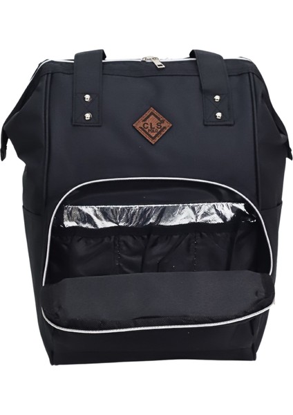 Termal Bölmeli Siyah Anne Bebek Sırt Çantası Geniş Hacimli Su Geçirmez Bakım Çantası Puset Uyumlu indirimleri