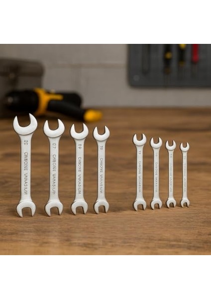 8’li Çatal Ağız Anahtar Seti – 6x7, 8x9, 10X11, 12X13, 14X15, 16X17, 18X19, 20X22 Mm, Krom Vanadyum Çelik, Taşıma Çantalı