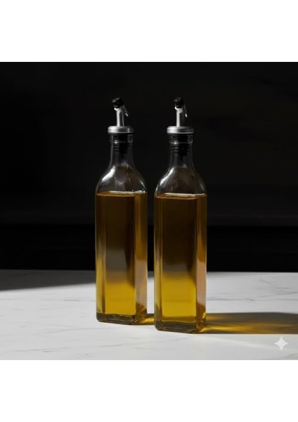 2&apos;li Cam Yağlık Sirkelik Seti - Otomatik Açılan Paslanmaz Çelik Kapaklı ve Akıtmaz Özel Ağızlı, 500 Ml, Cam - Yağ, Sirke ve Soslar Için Paslanmaz Çelik Ağızlı ve Otomatik Kapaklı modelleri
