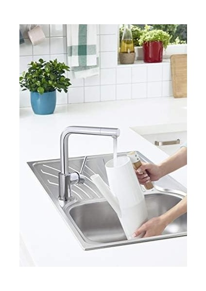 Eviye Bataryası A42136, Krom, 360° Dönebilen, Silikon Perlatörlü, Su Tasarruflu, Sağ/sol Kollu