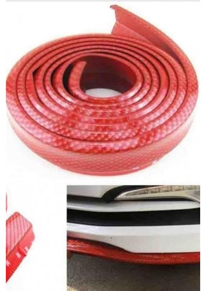 Kırmızı Renkli 2,5 Metre Araba Oto Ön Tampon Koruyucu Kauçuk