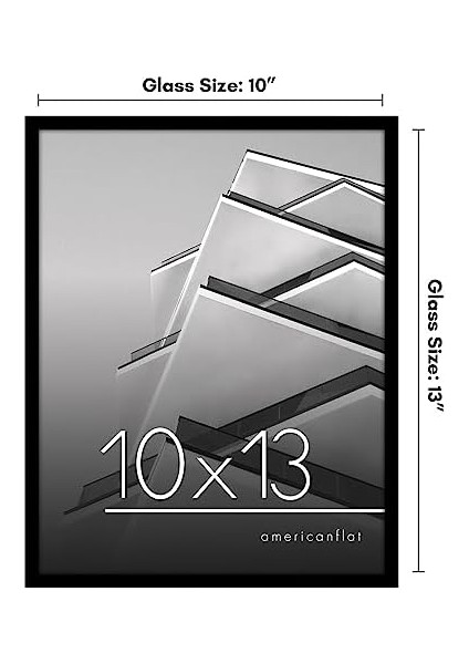 Americanflat Siyah 10X13 Resim Çerçevesi - Kırılmaya Dayanıklı Camlı Ince Kenarlıklı Fotoğraf Çerçevesi - Duvar ve Masa Üstü Için Yatay ve Dikey Formatlar modelleri