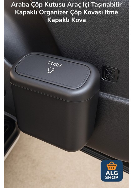 Sıvı Geçirmez Araba Çöp Kutusu Portatif Araç Içi Taşınabilir Kapaklı Çöp Kovası Kapaklı Kova fiyatları