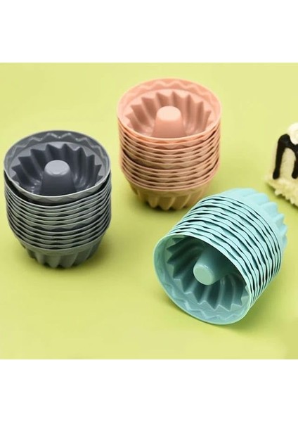 Göbekli Muffin Pişirme Kalıbı - 24 Adet Silikon Kek ve Kalıbı - Çikolata ve Sade Kek Için modelleri