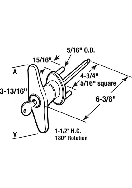 Gd 52169 Araçla Kurşun Kullanıcıların T-Griff, 5/16 In. x 4 – 5/8 In. Kare Basınçlı Döküm Şaft, Konstrüksiyon, Krom fiyatları