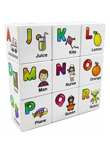 Ece Ingilizce Öğreniyor - 9 Manyetik Küp 54 Ingilizce Kavram - Harfler Renkler Sayılar Hayvanlar
