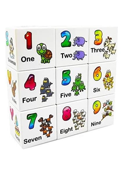 Ece Ingilizce Öğreniyor - 9 Manyetik Küp 54 Ingilizce Kavram - Harfler Renkler Sayılar Hayvanlar fiyatları