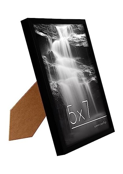 Americanflat 12 Parça 5x7 Galeri Duvar Resim Çerçevesi Seti Siyah Cilalı Camlı Yatay ve Dikey Biçimlerde Duvar ve Masa Üstü Için modelleri