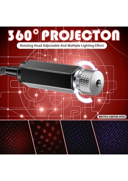 LED Iç Aydınlatmaları, 2&apos;li Paket Taşınabilir USB Yıldız Tavan Lambaları, Ayarlanabilir Romantik Iç Aydınlatma, Tavan LED Gece Lambası, Araçlar ve Yatak Odası Için Dekoratif Aydınlatma