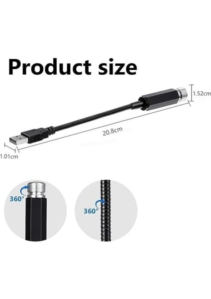 LED Iç Aydınlatmaları, 2&apos;li Paket Taşınabilir USB Yıldız Tavan Lambaları, Ayarlanabilir Romantik Iç Aydınlatma, Tavan LED Gece Lambası, Araçlar ve Yatak Odası Için Dekoratif Aydınlatma modelleri