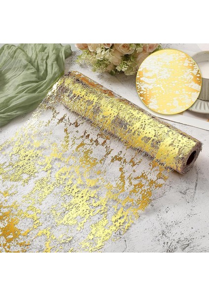 Masa Örtüsü, Metalik File Masa Şeridi, 29CMX150CM Parlak Ince File Masa Rulosu, Altın Renk Masa Örtüsü, Doğum Günü Partisi Düğün Toplantıları Için Masa Dekorasyonu fiyatları