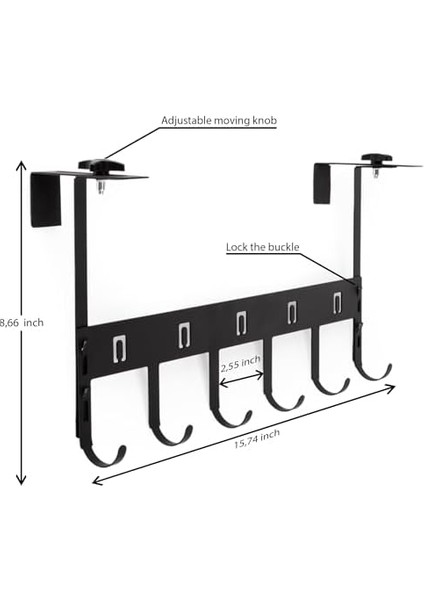 Ayarlanabilir Kapı Arkası Askılık Metal (1 Adet) | 6 Kancalı Kapı Üstü Organizer | Montaj Gerektirmez Askı | Mont Çanta Havlu Anahtarlık Düzenleyici modelleri