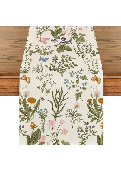 Masa Örtüsü, Çiçek Desenli Temalı Masa Şeridi, Çiftlik Evi Rustik Mutfak Yemek Masası Dekorasyonu, Iç ve Dış Mekan Kullanımı Için, 33X183 cm (Birinci Stil) fiyatları