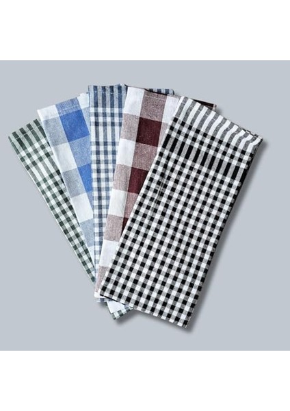 Mutfak Kurulama Bezi 5&apos;li | Pöti Kareli Bulaşık Kurulama Bezi | Servis Peçetesi | Beslenme Örtüsü