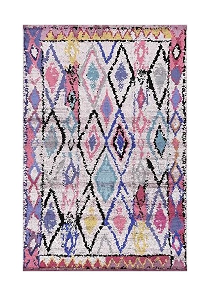 Dizayn Cora Desenli Pamuk Tabanlı Yıkanabilen Kaydırmaz Antibakteriyel Salon Halısı 140X200 fiyatları