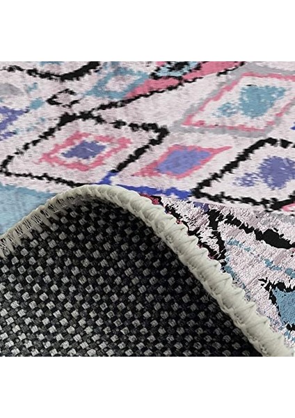 Dizayn Cora Desenli Pamuk Tabanlı Yıkanabilen Kaydırmaz Antibakteriyel Salon Halısı 140X200 modelleri