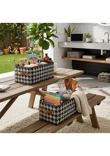 Raf Düzenleyici, Katlanabilir Kıyafet Organizeri, Çelik Destekli Kazayağı Desenli Kumaş Çok Amaçlı Saklama Kutusu, Dolap Içi Çekmece Düzenleyici, Gri (45X25X20CM) modelleri