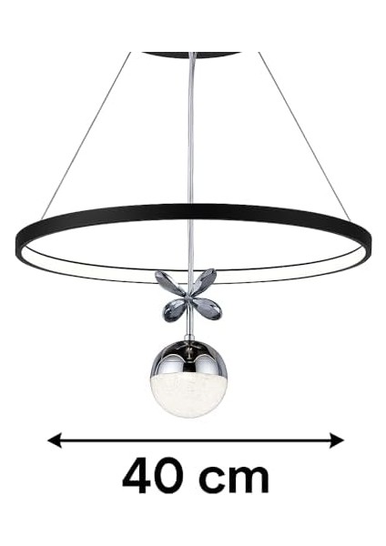 Modern Tek Toplu Yuvarlak LED Avize, 20 cm Çap, 70 cm Uzunluk, 3 Renkli Işık, Salon & Oturma Odası, E27 Duy Uyumlu, Şık Dekoratif Aydınlatma (40CM) fiyatları