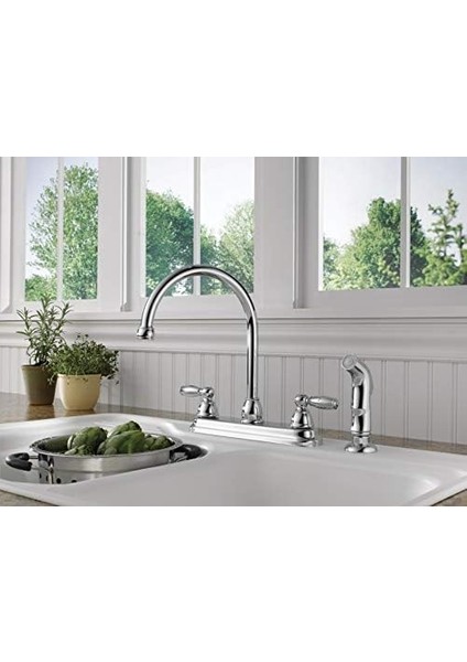 Yan Püskürtücülü 2 Kulplu Mutfak Lavabo Bataryası, Krom P299575LF modelleri