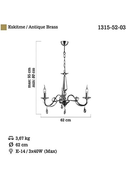 Castro 3&apos;lü Eskitme E14 Avize