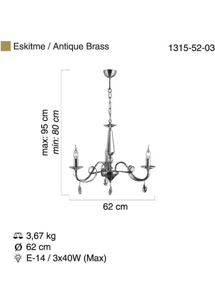 Castro 3&apos;lü Eskitme E14 Avize fiyatları