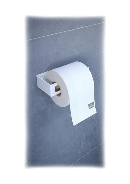 Metal Yapışkanlı Modern Tuvalet Kağıtlık – Wc Kağıtlık, Tuvalet Kağıdı Askısı Beyaz