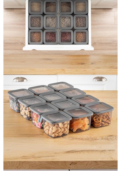 12&apos;li 650ML. Sızdırmaz Vakumlu Kapaklı Kare Erzak Saklama Kabı. 650ML Kare Erzak Saklama Kabı fiyatları