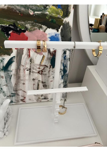 Çok Katlı Takı & Saat Standı – Kolyelik, Küpelik, Bilekliklik ve Saat Organizeri (Siyah)