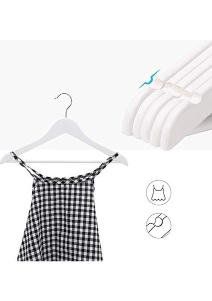 CRW06W-20 Çocuk Elbise Askısı, 20&apos;li Set, 35 cm Uzunluğunda Ahşap Askı, Masif Ahşap, Kaymaz Pantolon Köprüsü ve Çentikler, Kanca, 360° Döndürülebilir, Beyaz fiyatları