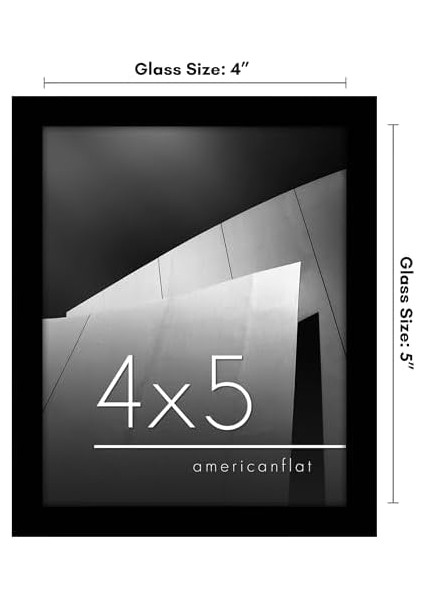 Americanflat Siyah 4x5 Resim Çerçevesi - Kırılmaya Dayanıklı Camlı Ince Kenarlıklı Fotoğraf Çerçevesi, Asma Donanımı ve Duvar Veya Masa Üstü Için Yatay Veya Dikey Görüntü Formatları Için Dahili Şövale modelleri