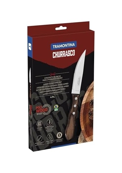 Churrasco 21199/931 Biftek-Steak Bıçağı (4lü Blister) fiyatları