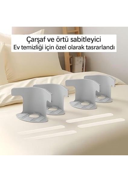 Çarşaf Tutucu Aparat Seti (4’lü) – Çarşaf Klipsi, Çarşaf Kilitleyici, Yatak Çarşafı Sabitleyici, Dayanıklı Plastik Çarşaf Tutucu, Kolay Kurulum, Tüm Yatak Boyutlarına Uyumlu (Beyaz) modelleri