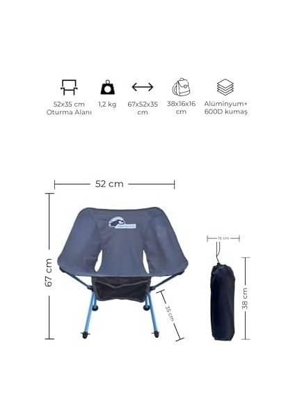 Mimir Katlanır Pratik Kamp Sandalyesi, Dayanıklı Kamp Ekipmanları, Kamp Aksesuarları, Açık Hava Sporları,yürüyüş, Doğa Sporları modelleri