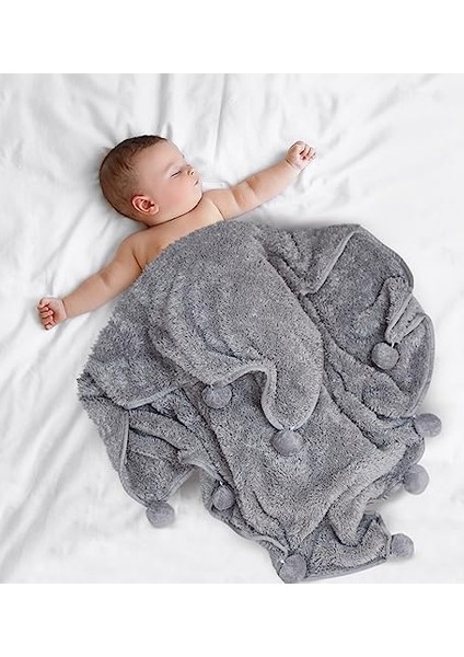 Oyuncak Pelüş Tv Battaniye, Battaniye, Televizyon Battaniyesi, Peluş, Polar Battaniye, Çift Kişilik,tek Kişilik Battaniye (Gri, Bebek)