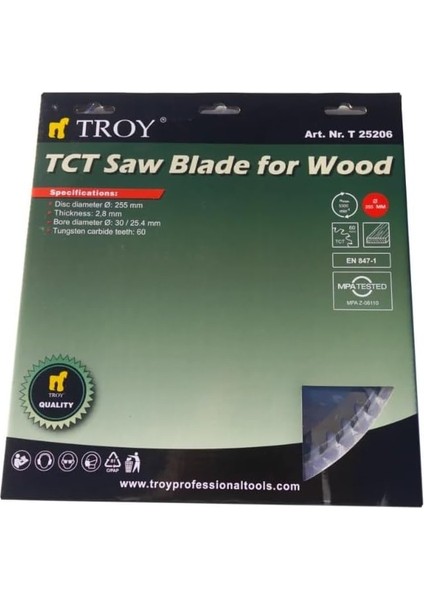 25206 Ahşap Dairesel Testere Bıçağı 255MM x 60T modelleri